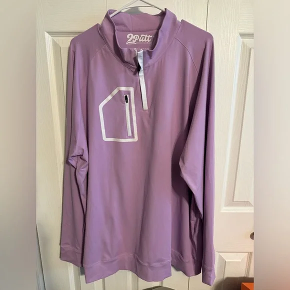 2putt men’s XXL golf quarter zip pullover sweatshirt purple - Picture 1 of 3